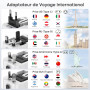 Amoner Adaptateur Prise Universelle, Travel Adapter Internationale Voyage avec 2 USB 2 Type C Universel UK EU USA Allemagne Ital