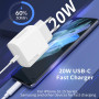 Chargeur USB C 20W, 2-Pack Prise USB C Chargeur Rapide avec 2x2m Câble USBC,Chargeur USBC Rapide pour iPhone 16 15 Plus Pro Max