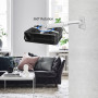 suptek Support de Plafond pour projecteur – Support Mural Universel pour projecteur avec Perche d'extension de 21–54 cm jusqu'à 