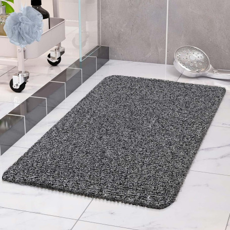 COSYLAND Tapis de Douche Antidérapant 40x80 cm - Tapis de Bain Sécurité Confortable en PVC Luffa - Séchage Rapide avec Trous de