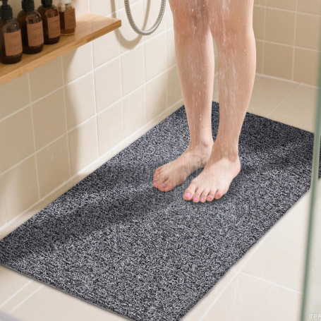COSYLAND Tapis de Douche Antidérapant 40x80 cm - Confort Doux en PVC Luffa - Drainage Efficace et Séchage Rapide - Salle de Bain