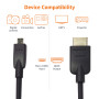 Amazon Basics Câble souple micro HDMI vers HDMI de 1.8 m, Noir pour Télévision