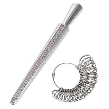 Towinle Baguier Calibreur de 41 à 76 Mesure de Taille de Doigt Jauge Anneaux Outil de Bague en Métal ou en Plastique avec 3 Eche