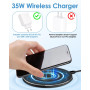 Chargeur sans Fil - 35W Rapide Compatible avec i-Phone 16/15/14/13/12/11 Pro Max Plus,Air-Pods 2/3/Pro,pour Sam-Sung GA-laxy S25