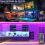 Keepsmile Ruban Led 30m (15mx2), Led Chambre Bluetooth, Bande Led Contrôlé par Télécommande APP, Guirlande Lumineuse Décoration 