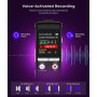 128GB Digital Voice Activated Recording Device, Enregistreur Vocal 1536Kpbs avec Playback, Suppression Intelligente du Bruit, En