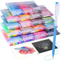 NICETY Stylo Gel Couleur – Set de 168 Gel Pens avec Pointe Fine 0,5mm & 162 couleurs (159 + 3 blanc / 3 argent / 3 or)– Feutres 