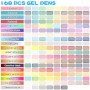 NICETY Stylo Gel Couleur – Set de 168 Gel Pens avec Pointe Fine 0,5mm & 162 couleurs (159 + 3 blanc / 3 argent / 3 or)– Feutres 