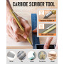 Nicpro 27 pièces crayons de charpentier pour le travail du bois, crayon chantier avec 100 recharges, poinçon central automatique