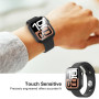 Diruite 2 Pièces Coque pour Apple Watch Series 10 46mm Protection Écran Dur PC Matériel Ultra Mince Verre Trempé Écran Case,Noir