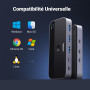 UGREEN Switch USB C 5Gbps avec 4 Ports Commutateur KVM pour 2 PC Entrées 4 Sorties Plug Play pour Clavier Souris Disque Dur Clé