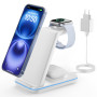 GEEKERA Station de Charge pour Apple, Chargeur Induction 3 en 1 pour iPhone 16/15/14/13/12/11/Pro Max, Support Chargeur pour App