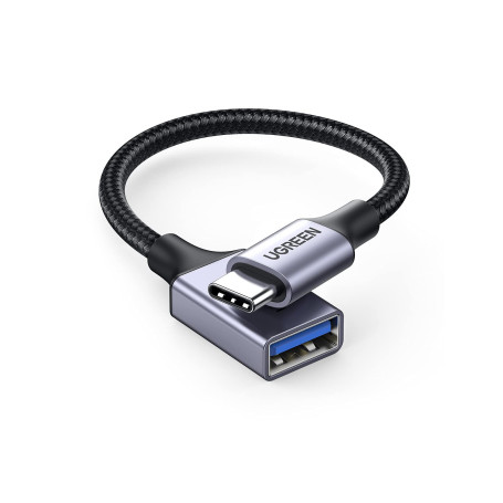 UGREEN Adaptateur USB C vers A 3.0 5Gbps OTG Câble Type-C Mâle vers Type-A Femelle Nylon Tressé Aluminium Compatible avec iPhone