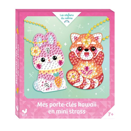 Mes porte-clés kawaii en mini strass - mini boîte avec accessoires