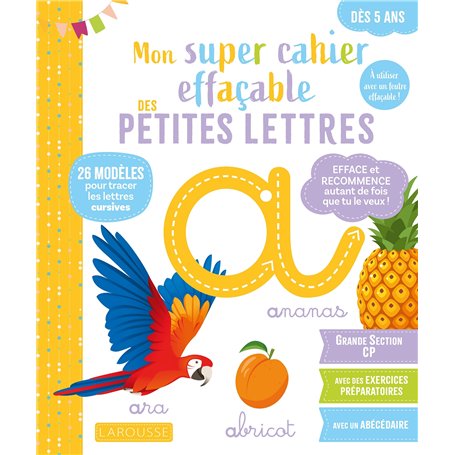 Mon super cahier effaçable - Petites lettres - De la Grande section au CP 5-6 ans