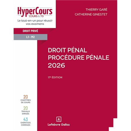 Droit pénal. Procédure pénale 2026. 17e éd.