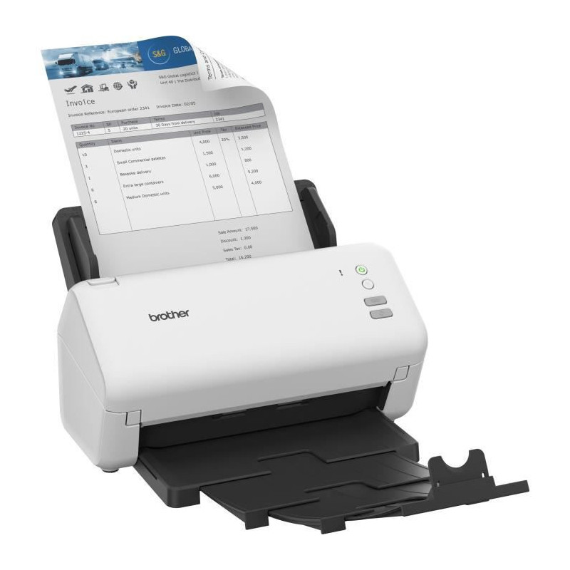 Brother ADS-4100 Scanner ADF 600 x 600 DPI A4 Noir, Blanc