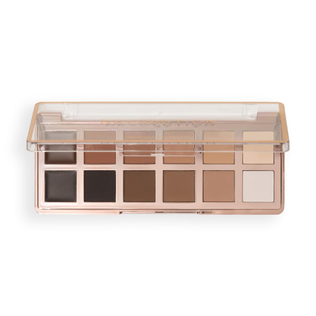 Revolution The Master Icon Matte Nudes Palette – Palette de fards à paupières mats Nude, 12 teintes haute pigmentation, végan et