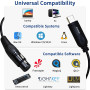 Jhoinrch Câble adaptateur d'interface USB vers DMX avec puce FT232R, prend en charge Freestyler/QLC+/Dmxcontrol/MagicQ