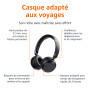 Amazon Basics Casque supra-auriculaire Bluetooth sans fil - 35 heures d’autonomie - Noir