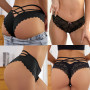ROSVAJFY Culotte Sexy en Dentelle pour Femme, sous-Vêtements Bikini Slips Croisés Culotte Coquine Respirante Lingerie String