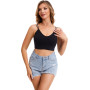 BQTQ 6 Pièces Soutien-Gorge à col en V rembourré sans Couture Bralette avec Rembourrage Amovible pour Femme