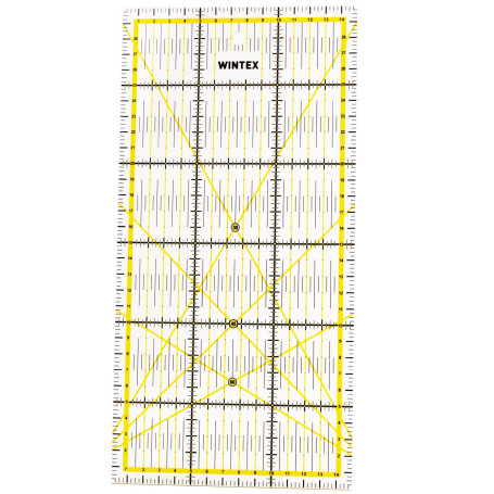 WINTEX Regle patchwork de 15 x 30 cm - Règle omnigrid transparente avec graduations en cm et indications d'angles - Idéal pour l