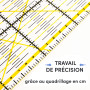 WINTEX Regle patchwork de 15 x 30 cm - Règle omnigrid transparente avec graduations en cm et indications d'angles - Idéal pour l