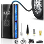 Gonfleur Pneus Voiture Sans Fil, Compresseur à Air Portatif, 150PSI 12V 6000mAh Mini Compresseur Portable avec Lumière LED, Voit
