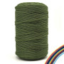 FORBELL Fil de coton pour macramé - 3 mm x 300 m - Fil de coton de qualité supérieure - Pour bricolage, artisanat (vert armée, 3