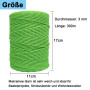 FORBELL Fil de coton pour macramé - 3 mm x 300 m - Fil de coton de qualité supérieure - Pour bricolage, artisanat (vert armée, 3