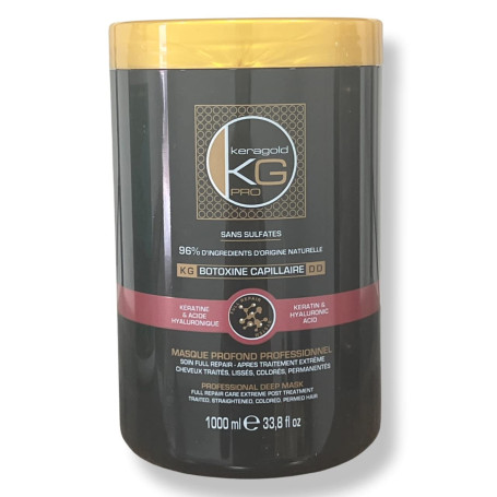Keragold Pro - BOTOXINE CAPILLAIRE - Sans sulfates - 96% D'ingrédients naturelle - 1000ml (DD KERATINE & ACID HYALURONIC)