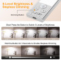 Gritin Lampe de Placard-84 LED Super Lumineuses, 26CM, 3 Couleurs&5 Luminosités, 4 Modes, Détecteur de Mouvement,Rechargeable 18