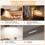 Gritin Lampe de Placard-84 LED Super Lumineuses, 26CM, 3 Couleurs&5 Luminosités, 4 Modes, Détecteur de Mouvement,Rechargeable 18