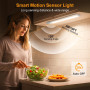 Gritin Lampe de Placard-84 LED Super Lumineuses, 26CM, 3 Couleurs&5 Luminosités, 4 Modes, Détecteur de Mouvement,Rechargeable 18