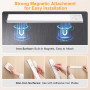 Gritin Lampe de Placard-84 LED Super Lumineuses, 26CM, 3 Couleurs&5 Luminosités, 4 Modes, Détecteur de Mouvement,Rechargeable 18