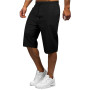 YAOBAOLE Shorts et Bermuda Homme 3/4 Long Pantacourt Court Homme Eté Coton Lin Short Taille Elastique