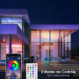HOVVIDA Ruban LED 15M, 1 Rouleau, 30 LED/Mètre, 24V RVB Bande LED, 450 LED, APP et Télécommande, Synchronisation de la Musique,