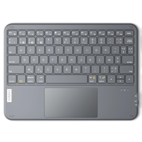 Inateck Clavier Bluetooth avec pavé Tactile, Clavier sans Fil AZERTY Ultra Fin et Portable, Compatible avec Windows et iPad OS, 
