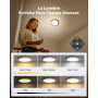 Combuh Plafonnier Led Salle de Bain Detecteur de Mouvement, Lampe Plafond Garage Rechargeable Sans Fil a Pile, Luminaire Eclaira