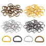 Swpeet Lot de 120 anneaux en D semi-circulaires en métal multi-usages pour sacs, bague, accessoires de bricolage (couleurs mélan