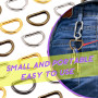 Swpeet Lot de 120 anneaux en D semi-circulaires en métal multi-usages pour sacs, bague, accessoires de bricolage (couleurs mélan
