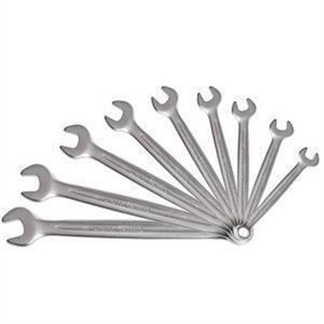 Jeu de 9 clés mixtes métriques - KS TOOLS - 922.0043 - Clé plate a cliquet en boite - 8 a 19 mm - Angle de fourche oeil incliné