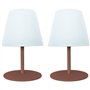 Set de 2 lampes de table sans fil - LUMISKY - TWINS - Terracota - H16 cm - LED
