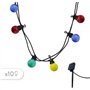 Guirlande lumineuse solaire - LUMISKY - PARTY GUINGUETTE SOLAR - 5.70 m - 8 modes - 10 globes multicolore LED