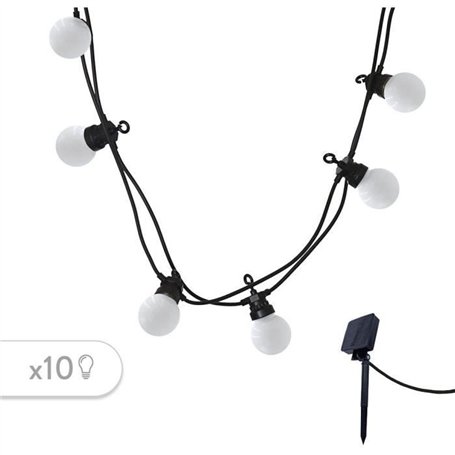 Guirlande lumineuse solaire - LUMISKY - PARTY MILKY SOLAR - 5.70 m - 8 modes - 10 globes blanc chaud LED