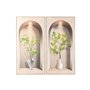 Cadre Home ESPRIT Blanc Vert Beige Vase Scandinave 80 x 3