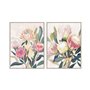 Cadre Home ESPRIT Vert Rose Fleurs Shabby Chic 75 x 4 x 100 cm (2 Unités)