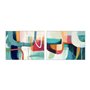 Cadre Home ESPRIT Blanc Turquoise Abstrait Urbaine 120 x 4 x 90 cm (2 Unités)