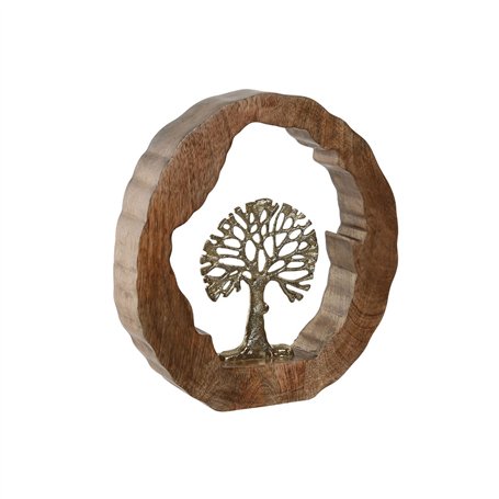 Figurine Décorative Home ESPRIT Doré Naturel Arbre Colonial 28 x 5 x 28 cm